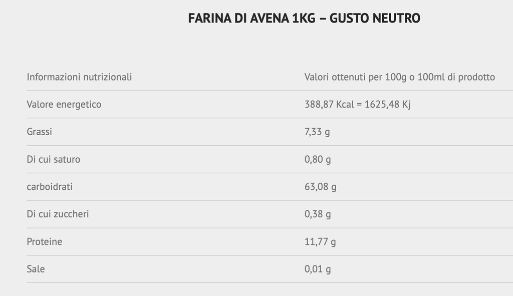 Farina d'avena 1000g neutra