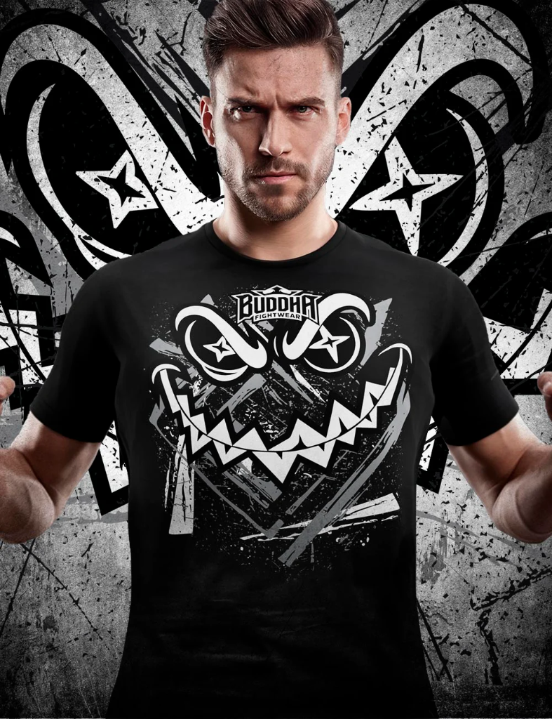 MAGLIA MMA ALGODÓN CREEPY NEGRA tg L