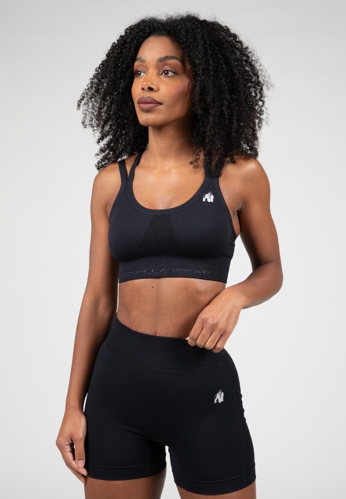 top donna senza cuciture con imbottitura Whitney tg S/M nero