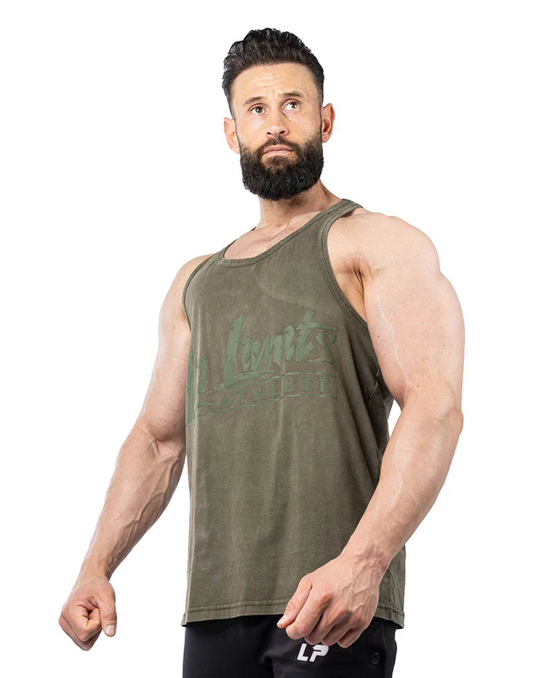 Canotta stonewashed verde tg L