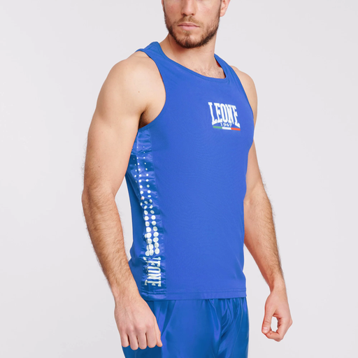 [canotta, leone] Canotta boxe blu tg S