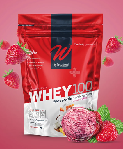 [wheyland, proteine ,] Whey 100 1000g fragola
