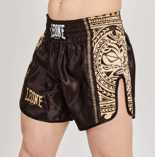 [leone, panta] Pantaloncino kick thai boxing nero tg L 