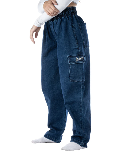 [legal power, pantaloni] Pantaloni LP Limits Denim unisex colore blu tgS 