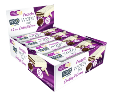 [bar, wafer, barrette] Novo protein wafer (12x40g) gusto biscotto&crema