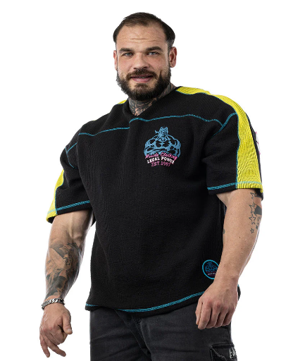 [rag top, legal power] Reglan Retro Boston tg S nera & giallo