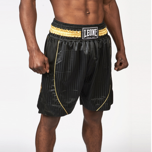 [leone, short] Pantaloncino boxe premium nero tg L