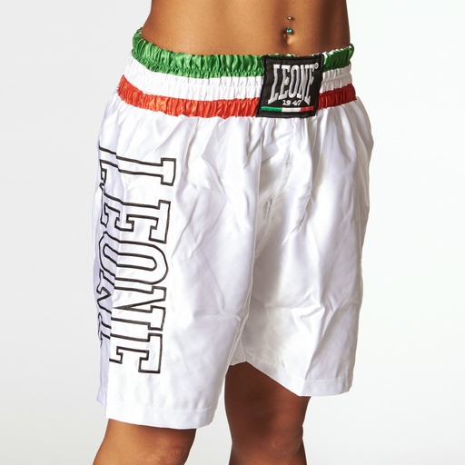 [leone, short boxe] Pantaloncino boxe Italy bianco tg M